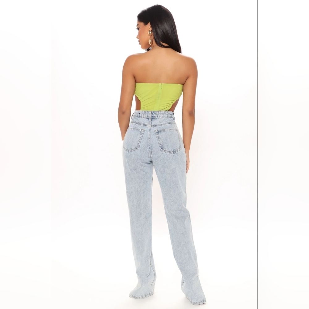 Fashion Nova- We Mesh Together Tube Bodysuit (Lime) *NEW* - Picture 4 of 10